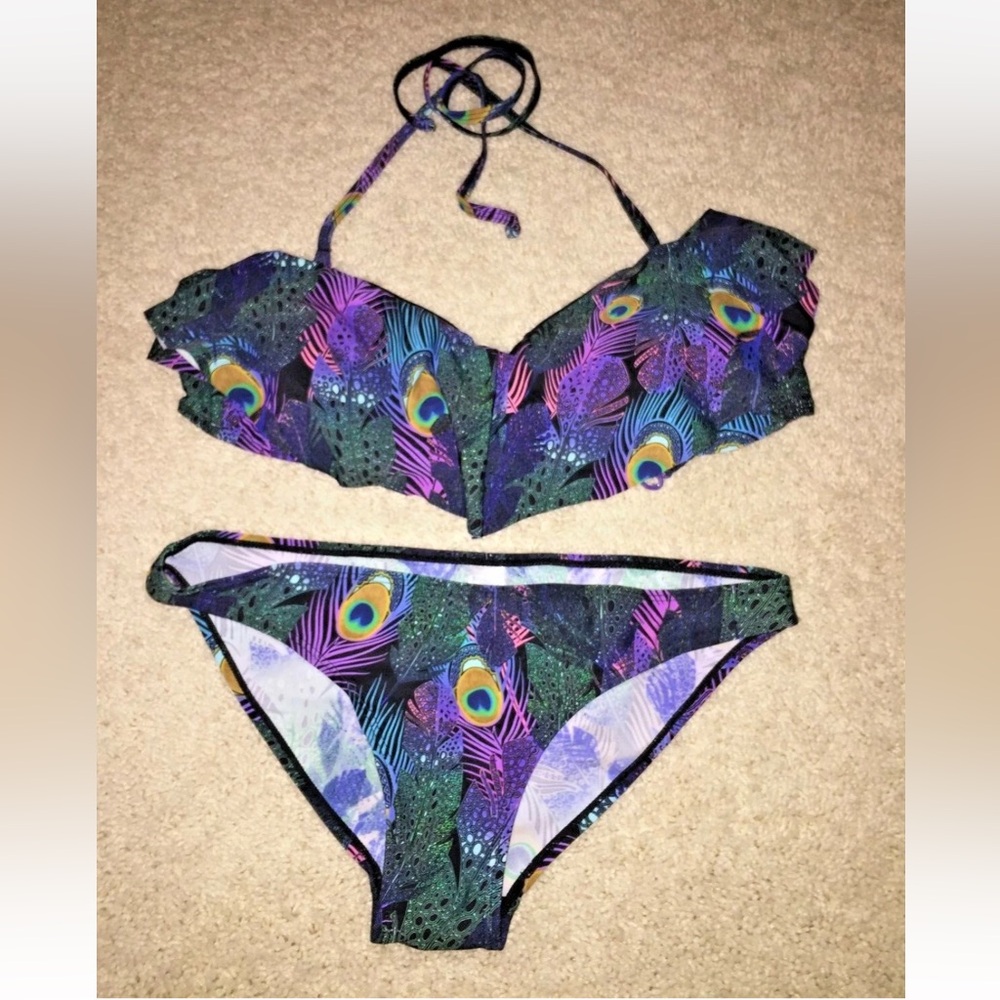 Asos Swim Bikini w/ Peacock & Leaf Floral Print